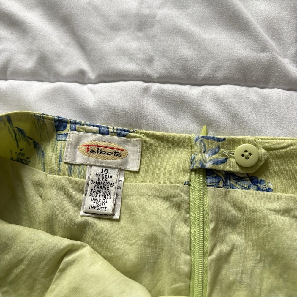 Vintage 90s Mini Skirt Womens 10 Green Oriental Geishas Birds Fairy Whimsy Y2K - Picture 5 of 9